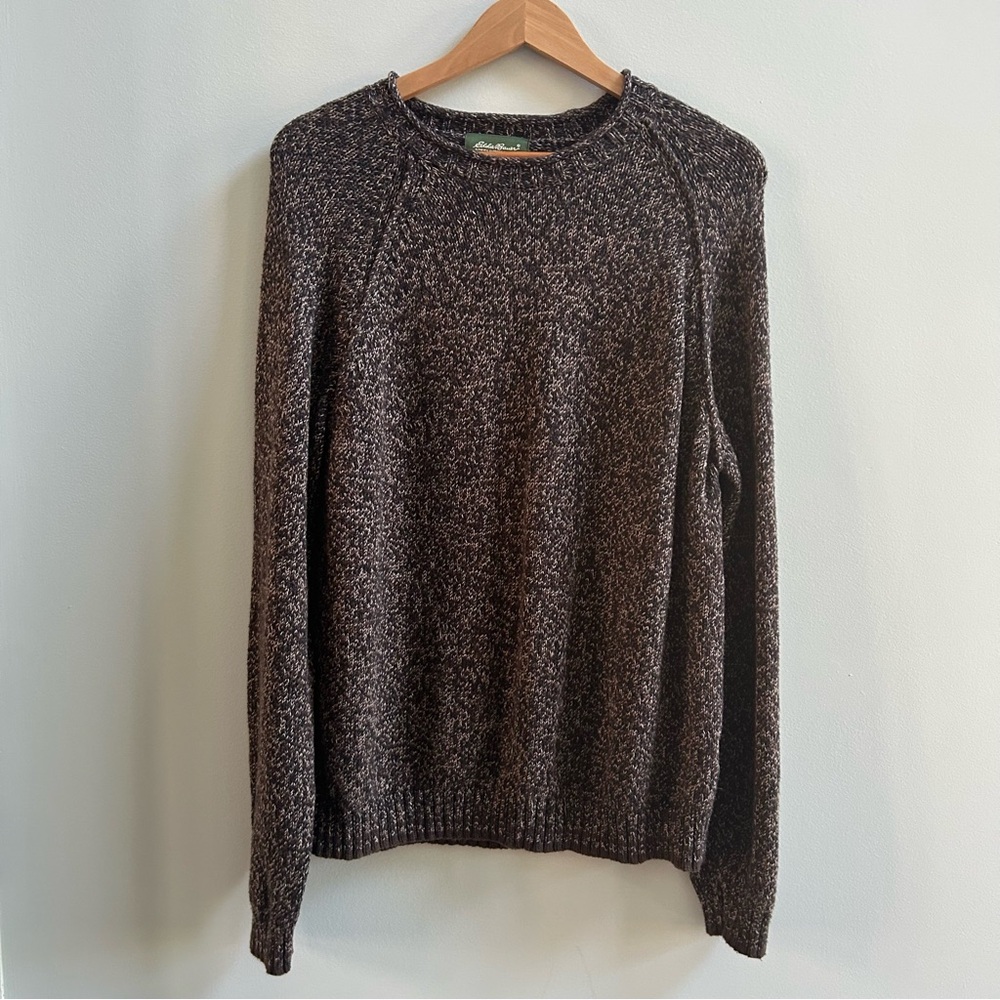 NWOT Eddie Bauer Men's Authentic Outdoor Outfitter Brown Cotton Sweater Size L